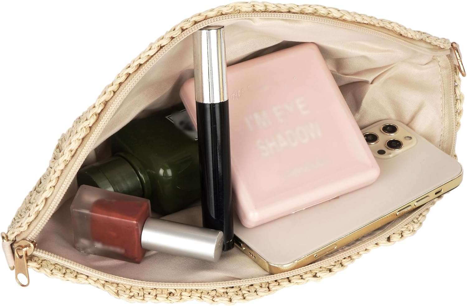 Minache Women Small Shell Straw Woven Crossbody Shoulder Bag Coin Purse Wallet - Image 4