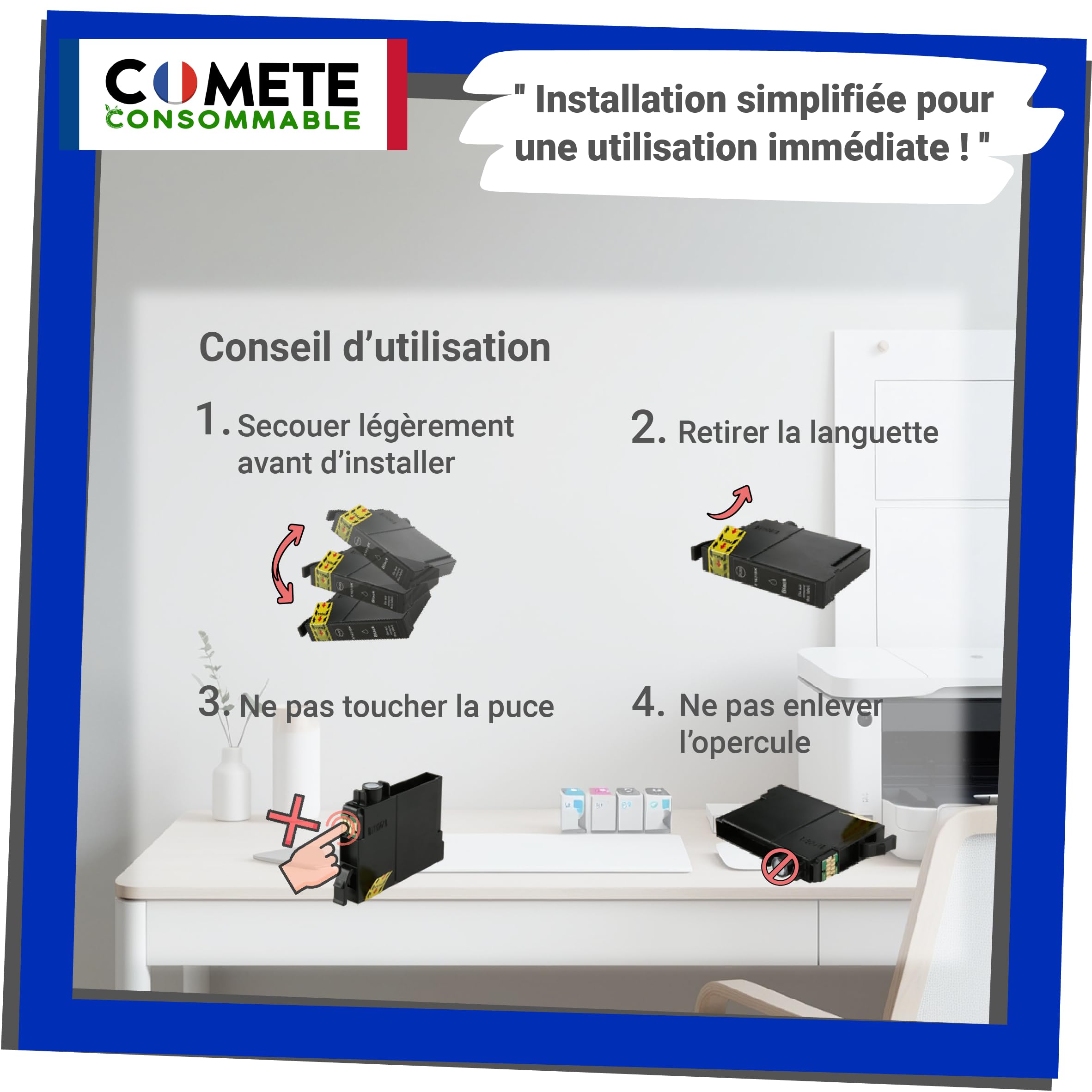COMETE 2 Cartouches d'encre Compatibles avec PG-540XL CL-541XL 540 541 XL