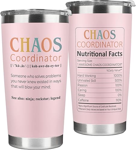 Regalos de agradecimiento para mujeres, jefa, compañera de trabajo, gerente, oficina, enfermera, empleada - Regalos para coordinadora del caos -