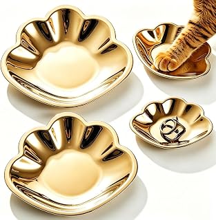Jewelry Tray Dish, Gold Shell Jewelry Dish, Decorative Stainless Steel Metal Shell Shape Ring Dish Small Jewelry Dish, Trinket Dish, Snack Sauce Dishes (Gold)