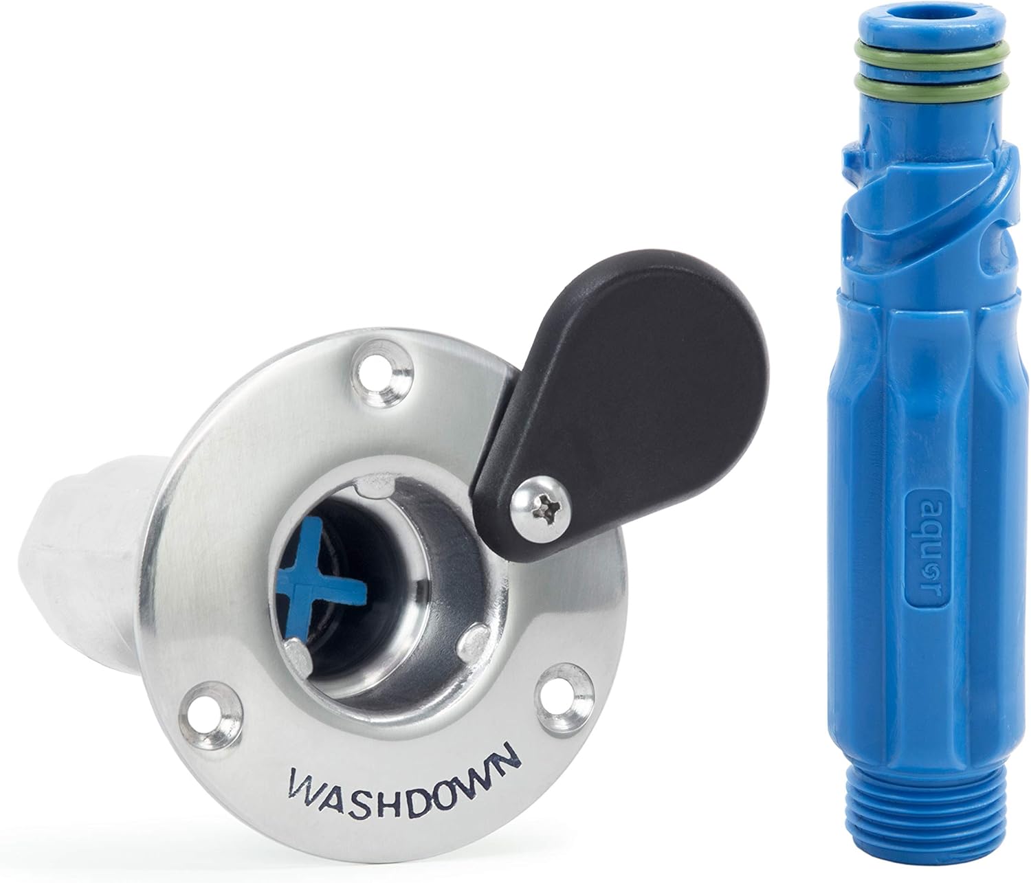 Aquor Marine Deckwash, Stainless Steel FlushMount Hose