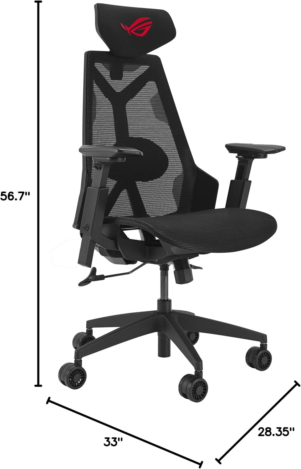 ASUS ROG Destrier Core Ergo Gaming Chair, Futuristic Cyborg Aesthetic, Versatile Seat Adjustments, Mobile Gaming Arm Support Mode, Acoustic Panel