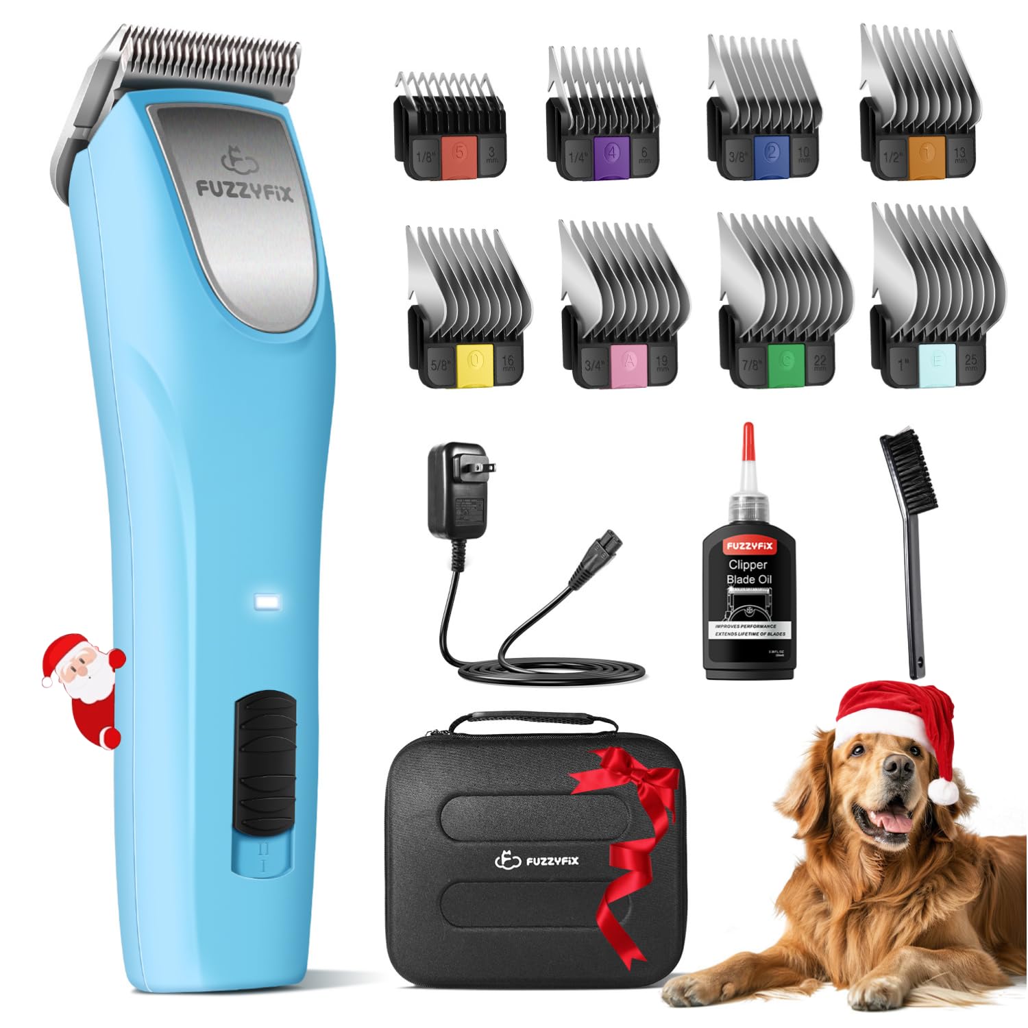 Professional Dog Clippers for Grooming - 2 Speed Pet Grooming Kit for Thick Curly Matted Coats - Low Noise Heavy Duty Cordless Hair Trimmer with Detachable Metal Blade for Animal/Pet/Horse