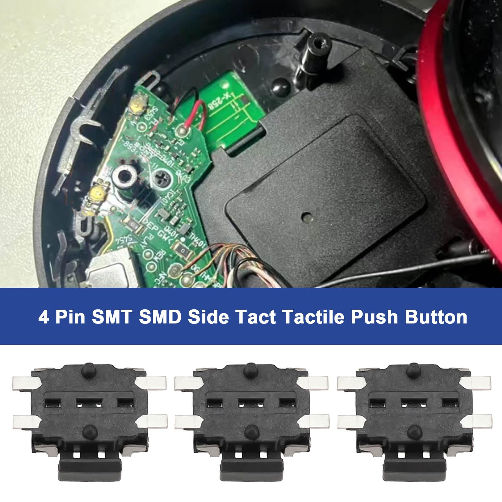 eMagTech 20pcs 4 Pin SMT SMD Side Tact Tactile Push Button Switch Mount 4.7x3.5x1.6mm SMD Turtle Switch Surface Mount Button Switch 0.1A/5V - Image 2