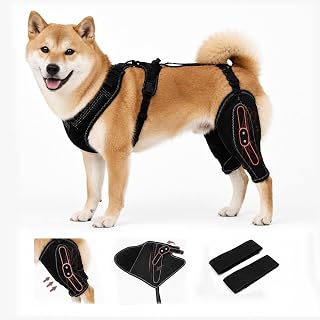 Dog Knee Brace, Adjustable Removable Soft Comfortable Dog ACL Brace Hind Leg, Easy to Wear & Clean Durable Dog Knee Braces for Back Leg, Support for Injury, Arthritis & Post-Surgery Recovery