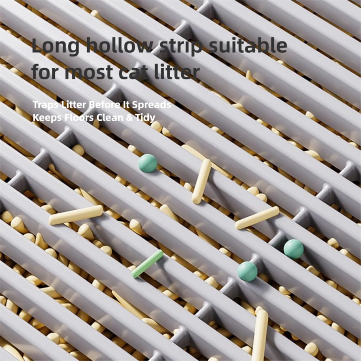 Cat Litter Box Step and Ramp, Non-Slip EVA Litter Robot Ramp Compatible, Lightweight Cat Steps and Stool for Easy Access and Cleaning, Grey