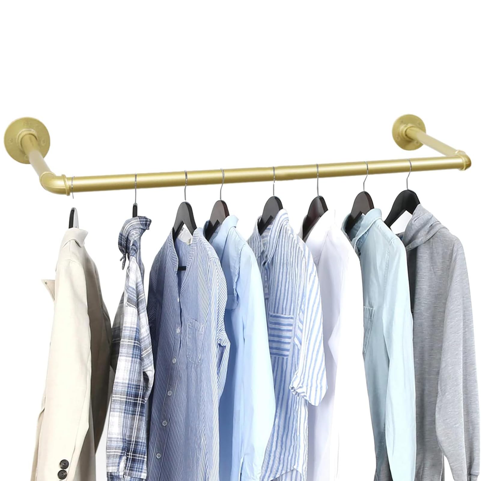 Appendiabiti da parete in stile industriale, in ferro, resistente, portatile, 100 x 25 cm, soluzione di archiviazione per armadio e stendibiancheria, elegante Percheros Burro.