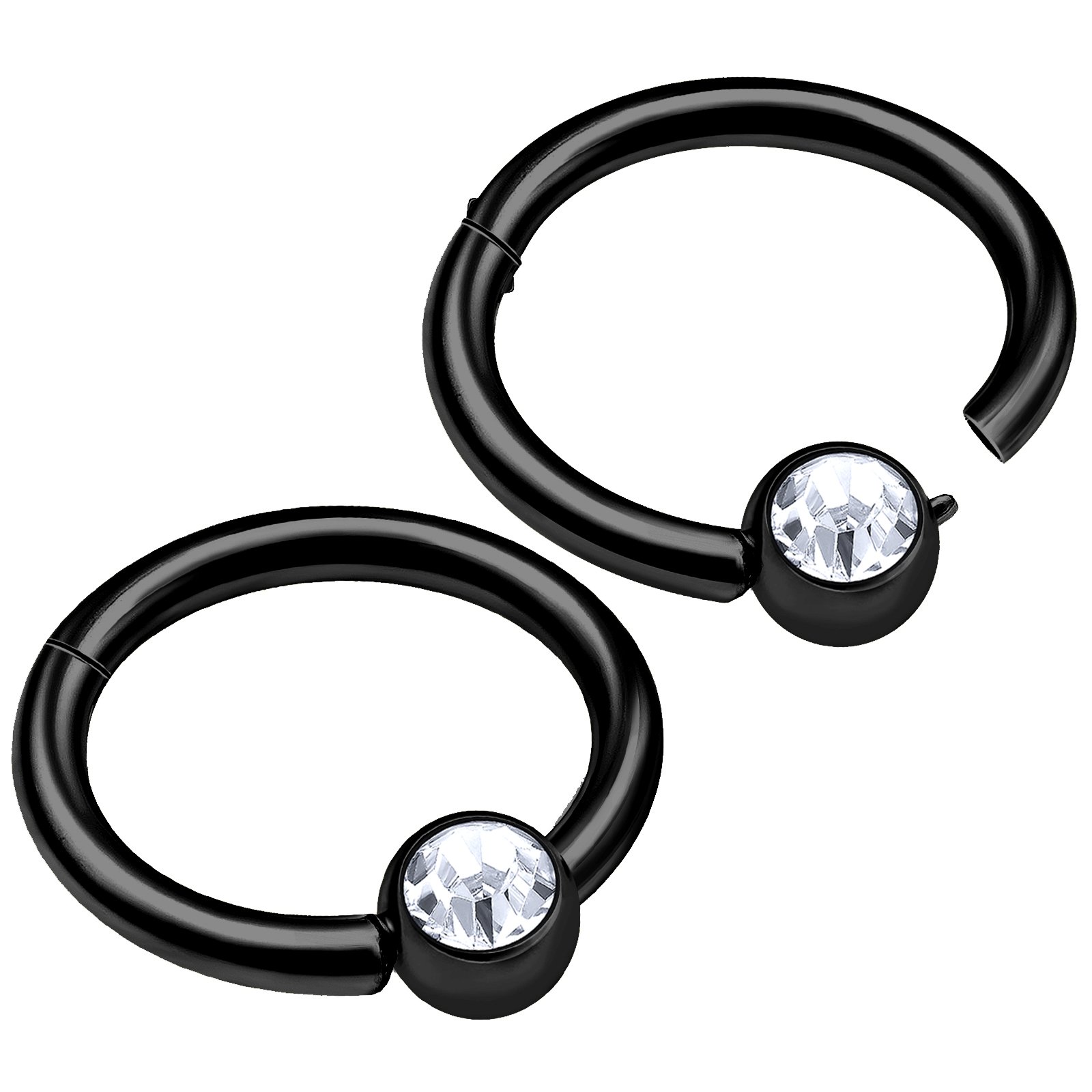 bodyjewellery2pcs 16g Captive Bead Ring clicker Cartilage Rook Forward Tragus Lip Earring Helix Black Anodized Hoop Septum Eyebrow D4QCG