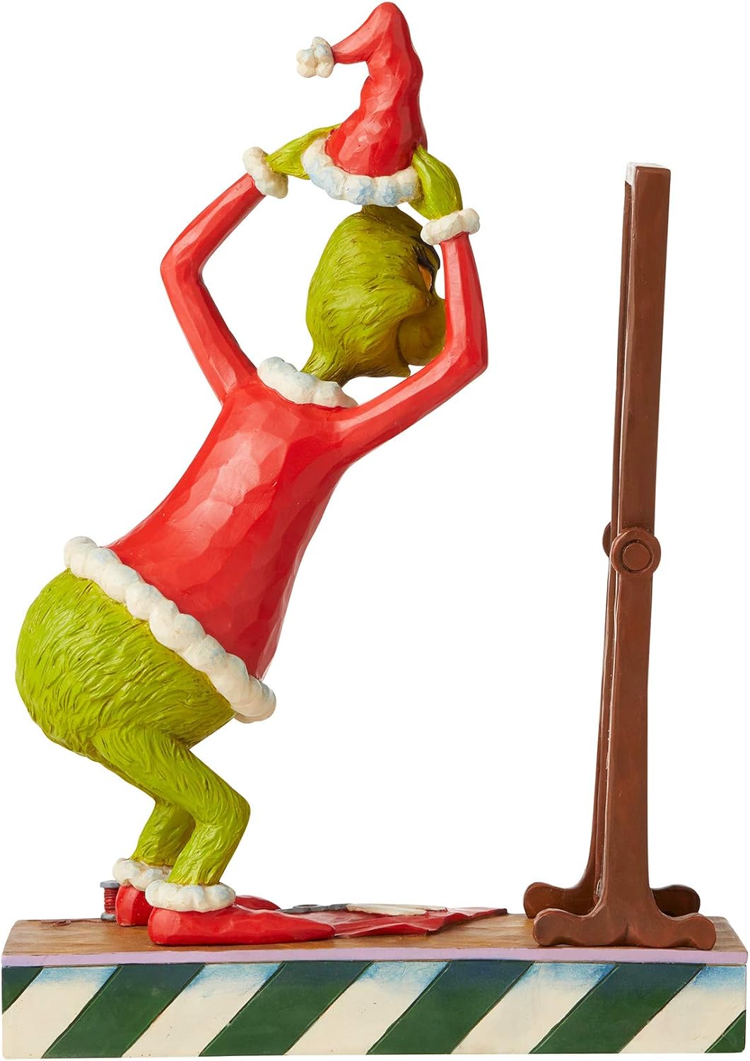 Enesco Jim Shore The Grinch Dressing in Santa Suit Figurine, 8.86" H, Multicolor