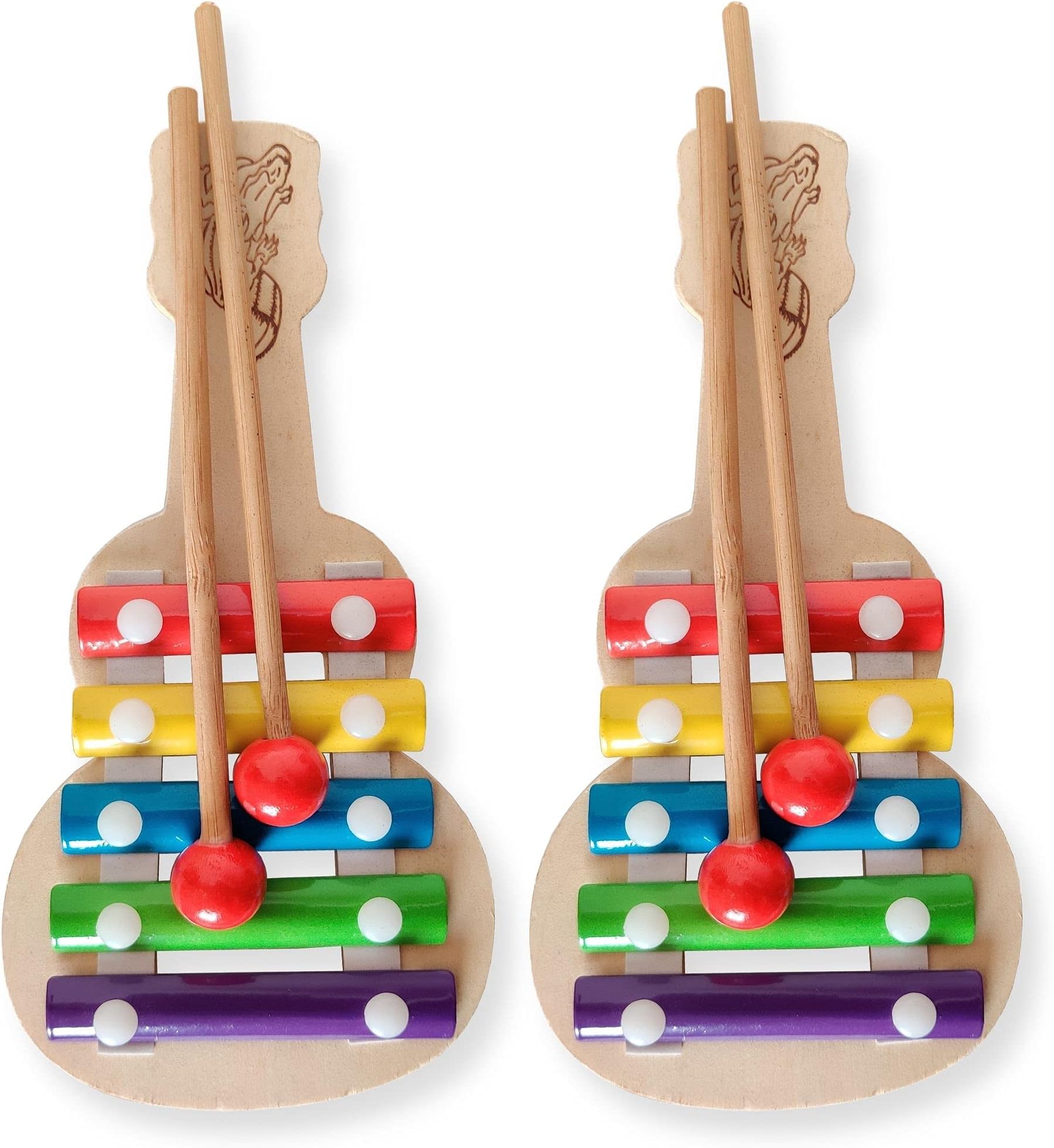 Wooden Non Toxic Colourful Rattle Toys for Newborn Baby, Musical Infant Toy, Gift Set for 6 Month Babies (Xylo_P2)