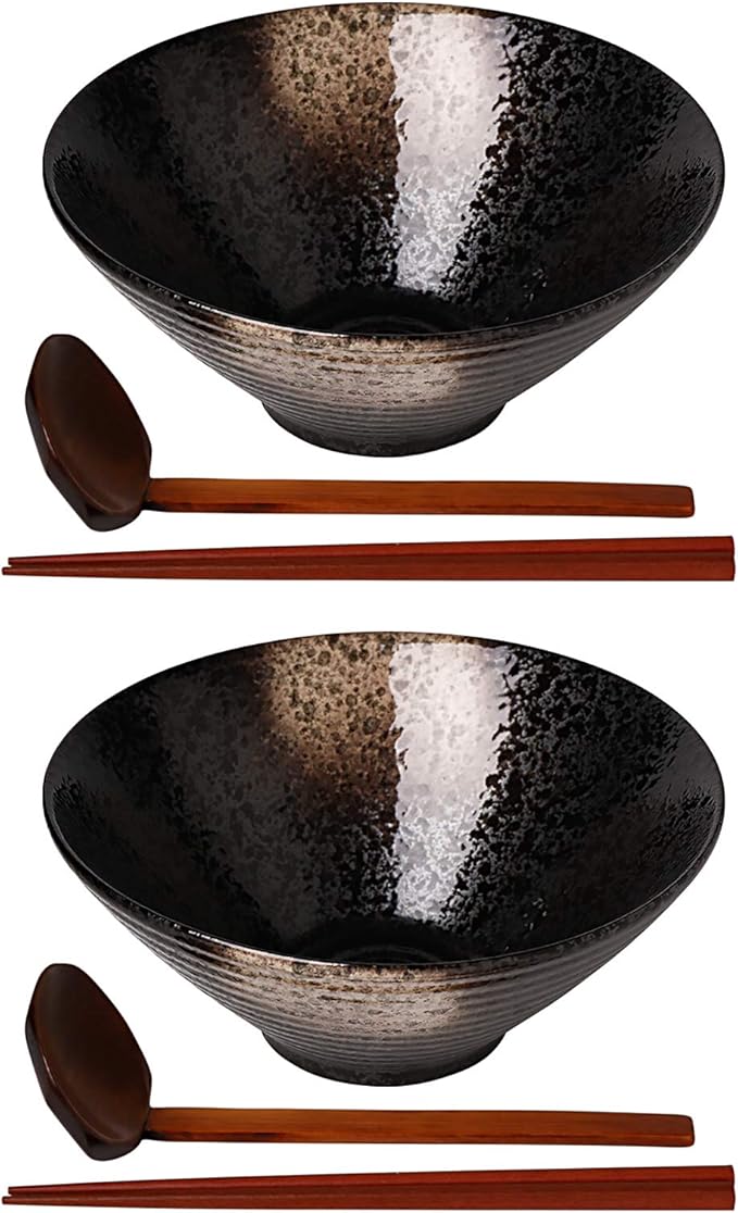 Kanwone Ceramic Japanese Ramen Bowl Set, Soup Bowls 60