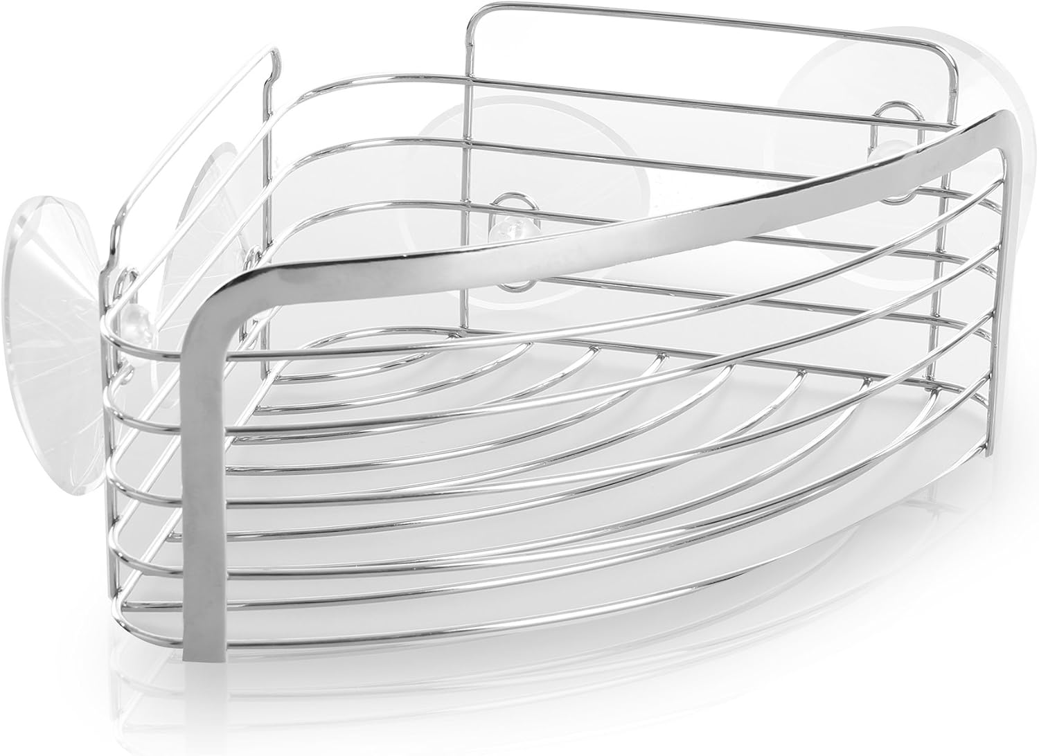 BINO Suction Chrome Shower Caddy, Corner Basket