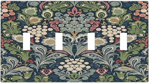 Miniatura 161 de Cubiertas Decorativas para Interruptor de Luz de Palanca Triple Retro Rojo Pulpo Monstruo Ola Marina Azul de 3 Segmentos Cubiertas de Placa de Pared