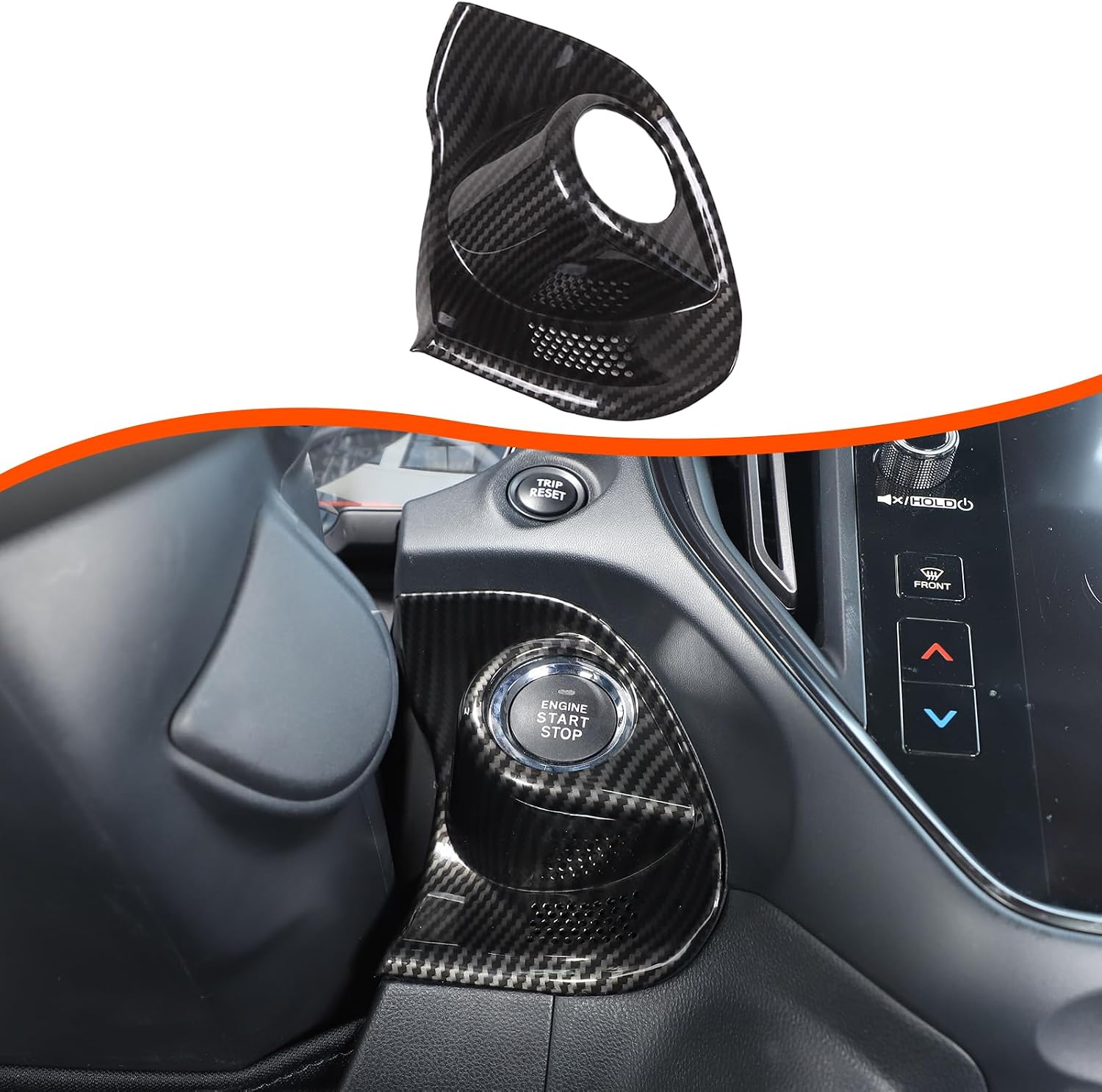 Start Button Trim Cover Compatible with Subaru WRX 2022 2023 2024 ABS Engine Start Stop Button Trim Cover Interior Accessories (Carbon Fiber)