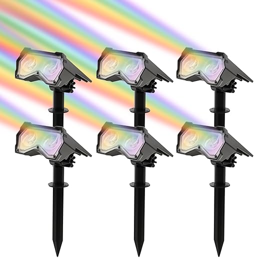 Waterproof Solar Spotlights (8 Colors/10 Modes) - $49.99