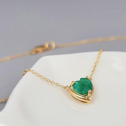 Miniatura 23 de 18K Solid Yellow Gold Genuine Gemstone Choker Necklace, 15 inches Chain Pendant Dainty Necklace gift for her