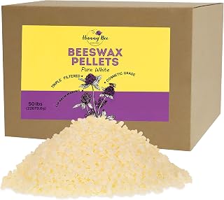 Trifecta Living Co.'s Beeswax Pellets 50LB - Bees Wax Perfect for DIY Candles, Skincare, and More! Discover The Creative Possibilities with Our Versatile Beeswax Pellets (White, 50 LB)