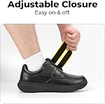 FitVille Extra Wide Men Walking Shoes Wide Dress Sneakers Hook and Loop Comfortable Leather Shoes for Men Orthopedic Diabetic Shoes for Edema and Swollen Feet