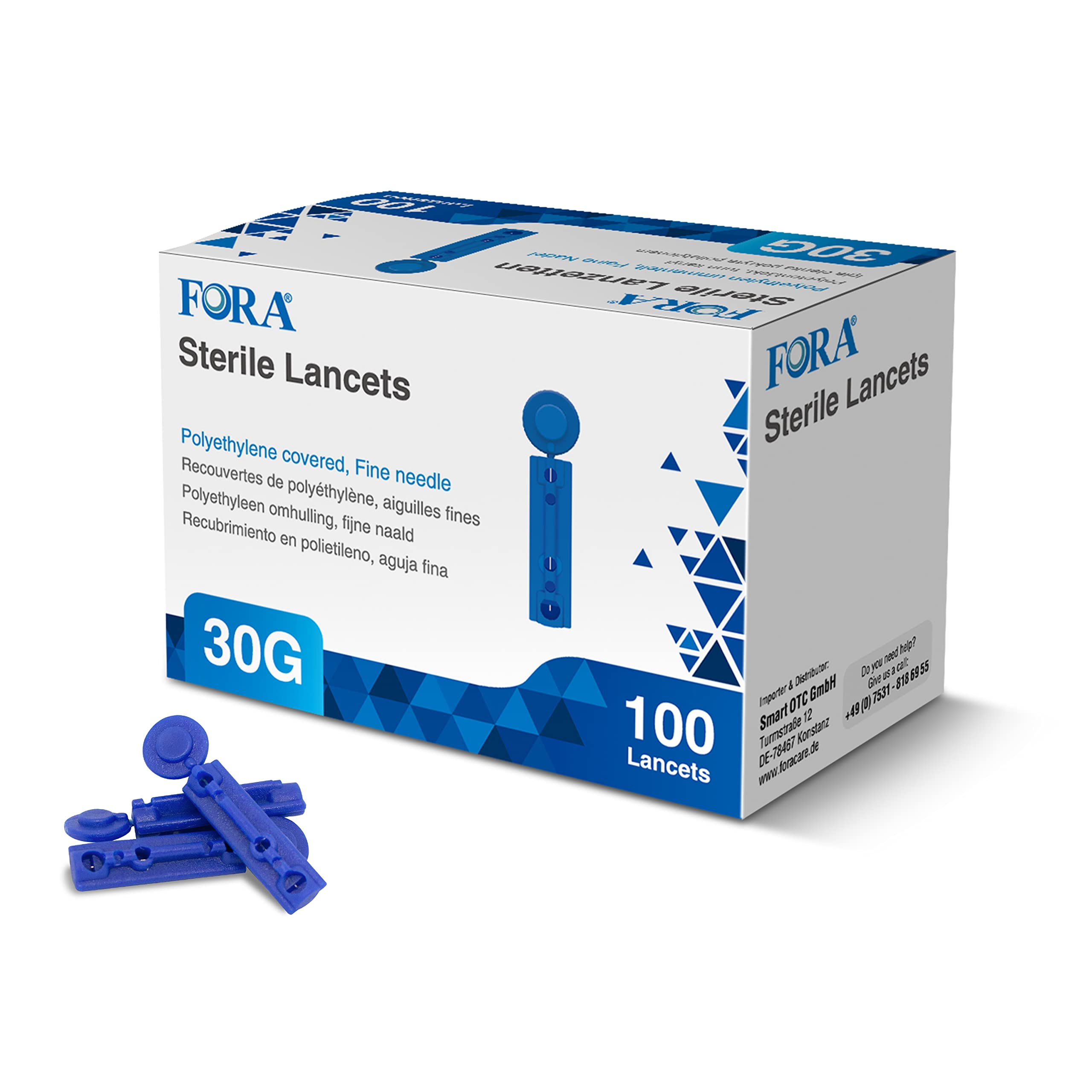 FORA Lanzetten 30 G steril / 100 Stück x6