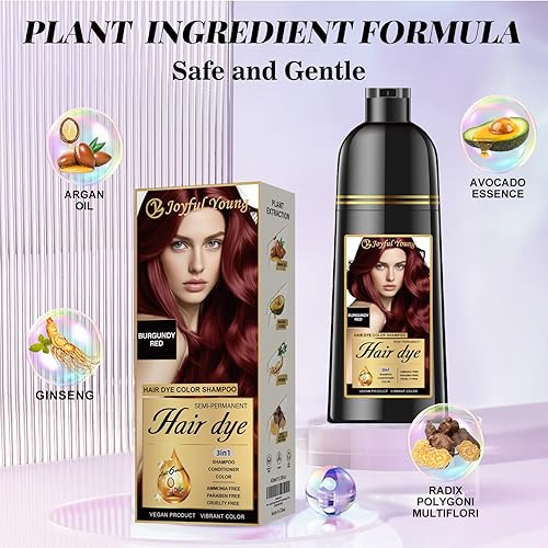 Vista 89 de Champú de tinte natural para el cabello – Color de cabello para cobertura de cabello gris – Tinte de cabello castaño medio para teñir el cabello