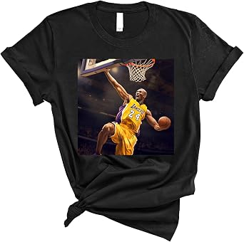 Kobe The Basketball Legend Graphic T-Shirt, Los Angeles Basketball Fan Shirt, Casual Athletic Style, Black Mamba Shirt