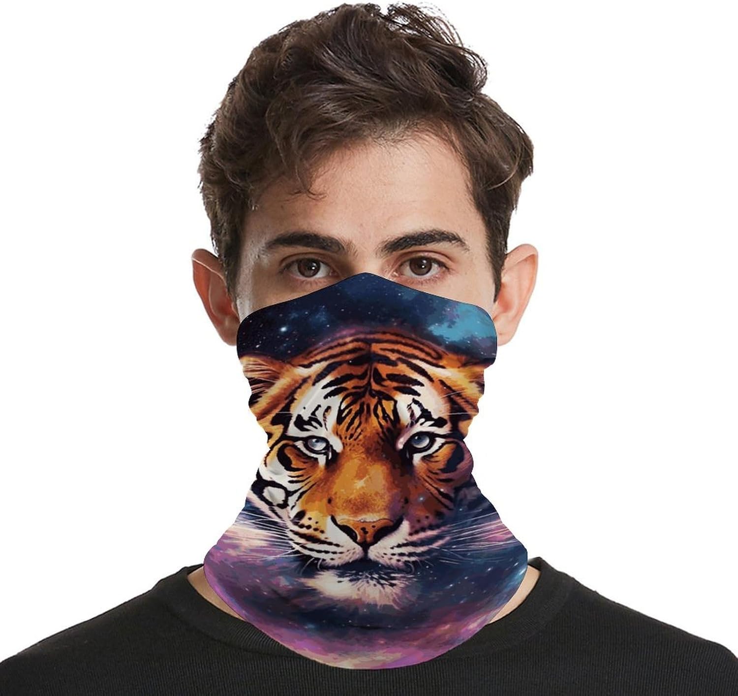 Galaxy Tiger UV Protection Bandana Neck Gaiter Face Mask image 4