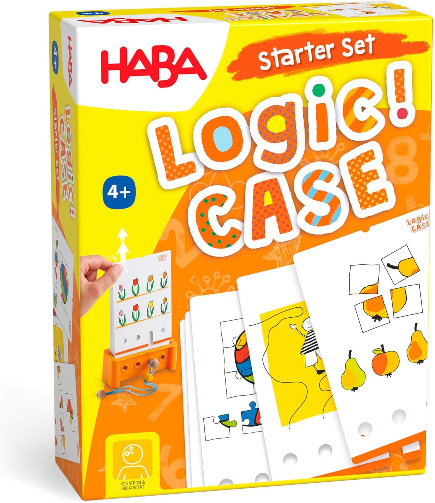 HABA Logic! CASE 306118 Starter Set- Engaging 4+ Learning Game with 77 Puzzles - Perfect for Solo Play and Skill Development
