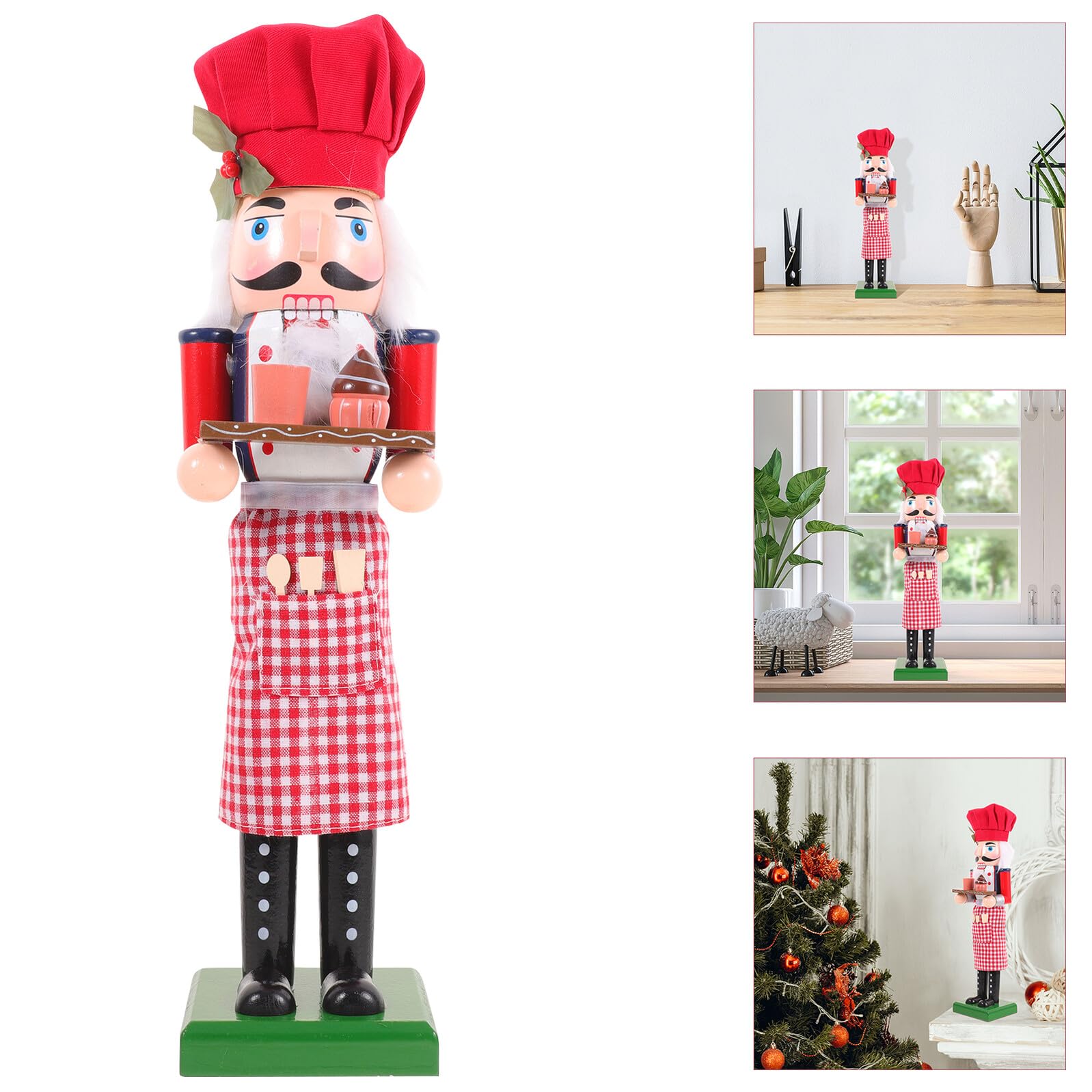 Toyvian Bäcker Nussknacker Figur Kleine Tischdeko Nussknacker Soldat Weihnachts Dekoration für Regal und Schreibtisch