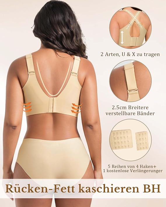 sharllen Women's Seamless Bra without Underwire Full Coverage Large Breasts Strong Hold Padded Minimiser Non-Wired Bralette Push Up T-Shirt Comfortable Bra