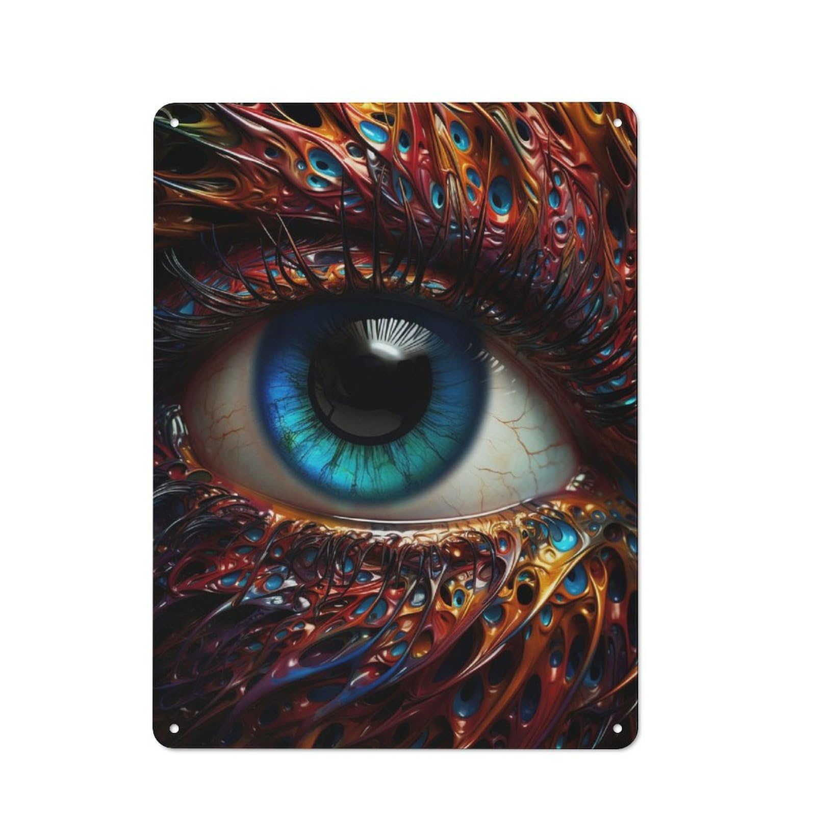 Junmoney Eye Vintage Tin Sign 40X30cm For Garden Room Or Summerhouse, For A Newly Organised Room And Metal Sign Display