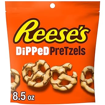 Reeses, Chocolate and Peanut Butter Candy Dipped Pretzels Bag, 8.5 Ounce