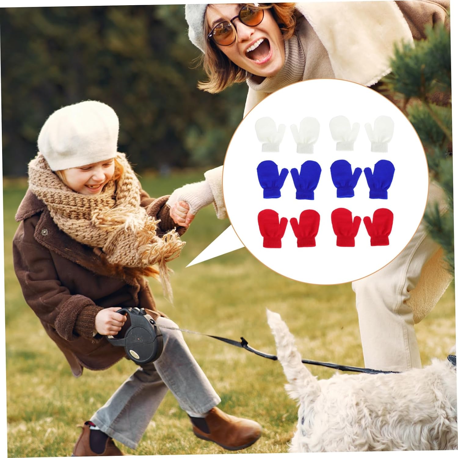 LIFKOME 18pairs Warm Knitted Mittens for Boys and Girls Comfortable and Practical Outdoor Gloves for Year Includes Each