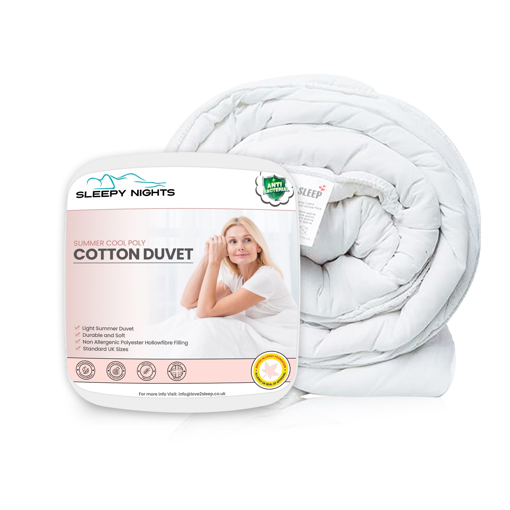 SleepyNights Sleepy Nights Premium Anti Allergy Poly Cotton Duvet  Lightweight And Breathable 4.5 Tog Quilt For All SeasonsKing from B&Q