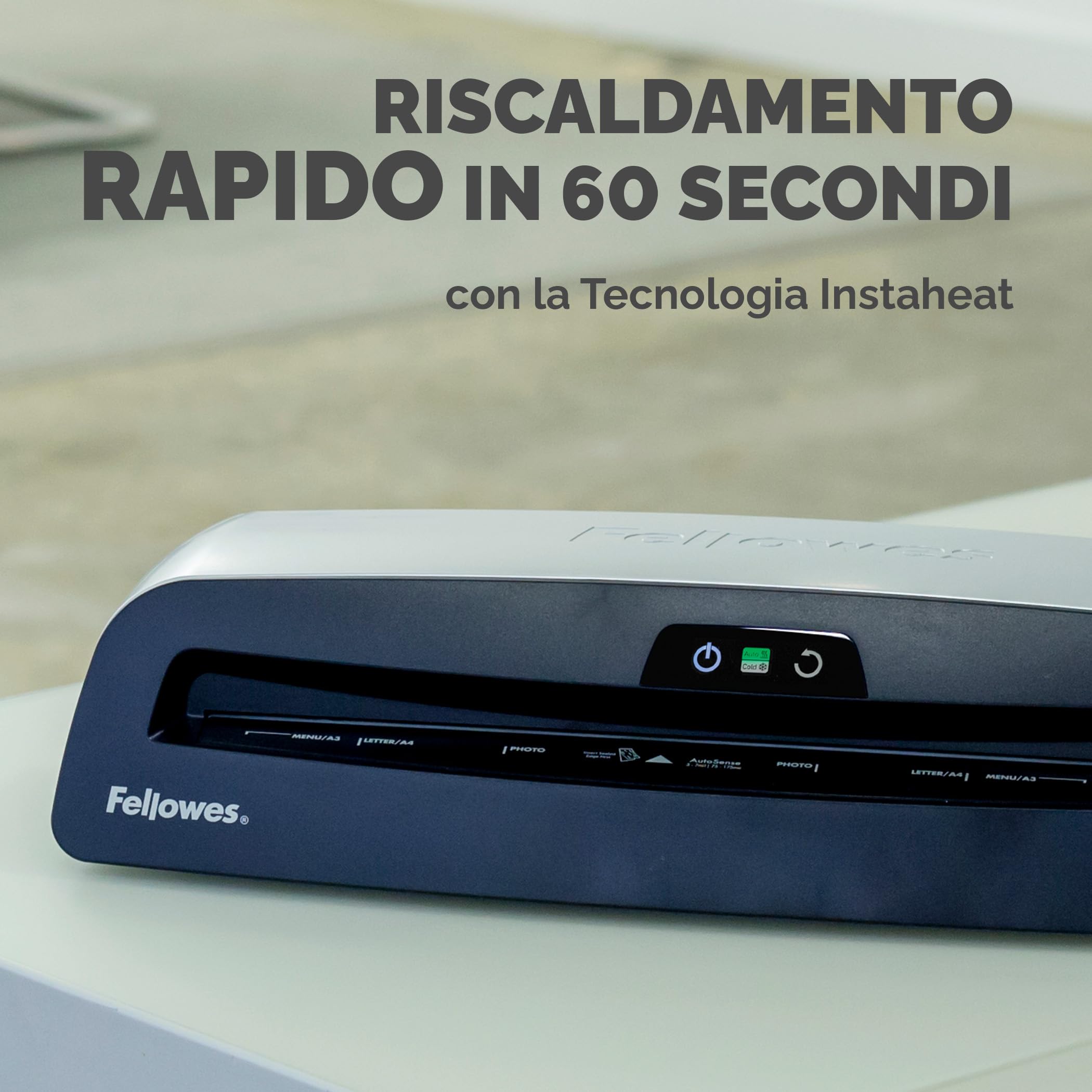 Fellowes Plastificatrice Neptune A3, formato A3, fino a 175 micron, per ufficio, Plastificatrice con Tecnologia AutoSense, Instaheat e Heatguard, Riscaldamento in 1 Minuto, incluso starter pack