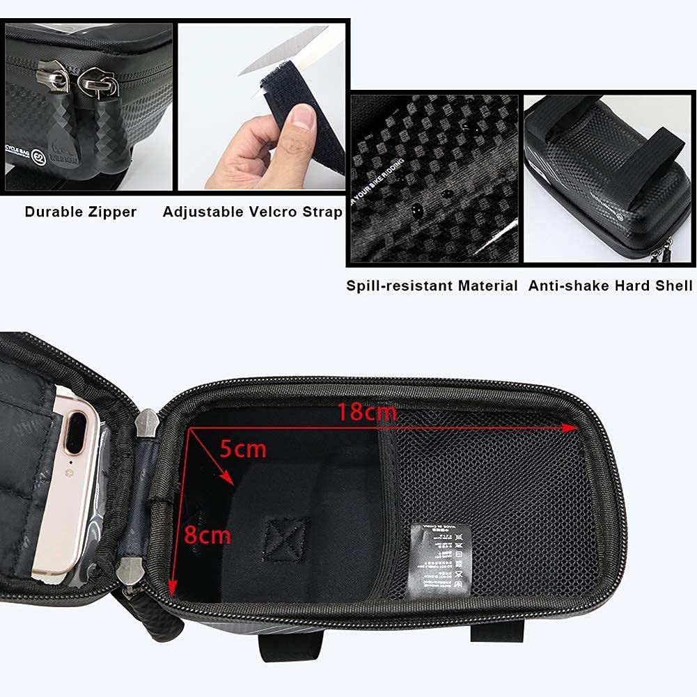 Bolsa de Tubo Superior para Bicicleta Bolsa de Bicicleta Impermeable Bolsa de teléfono de Bicicleta de Carcasa Dura para Todo Tipo de Bicicletas