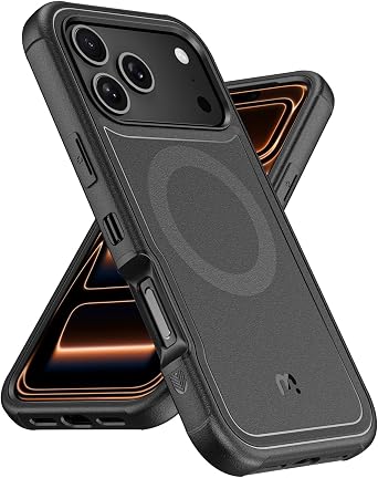 M MYBAT PRO Maverick Series Rogue Edition Phone Case for iPhone 17 Pro Case,[Compatible with,Magnetic Back,Anti-Drop,Shockproof,Heavy Duty Protection Black