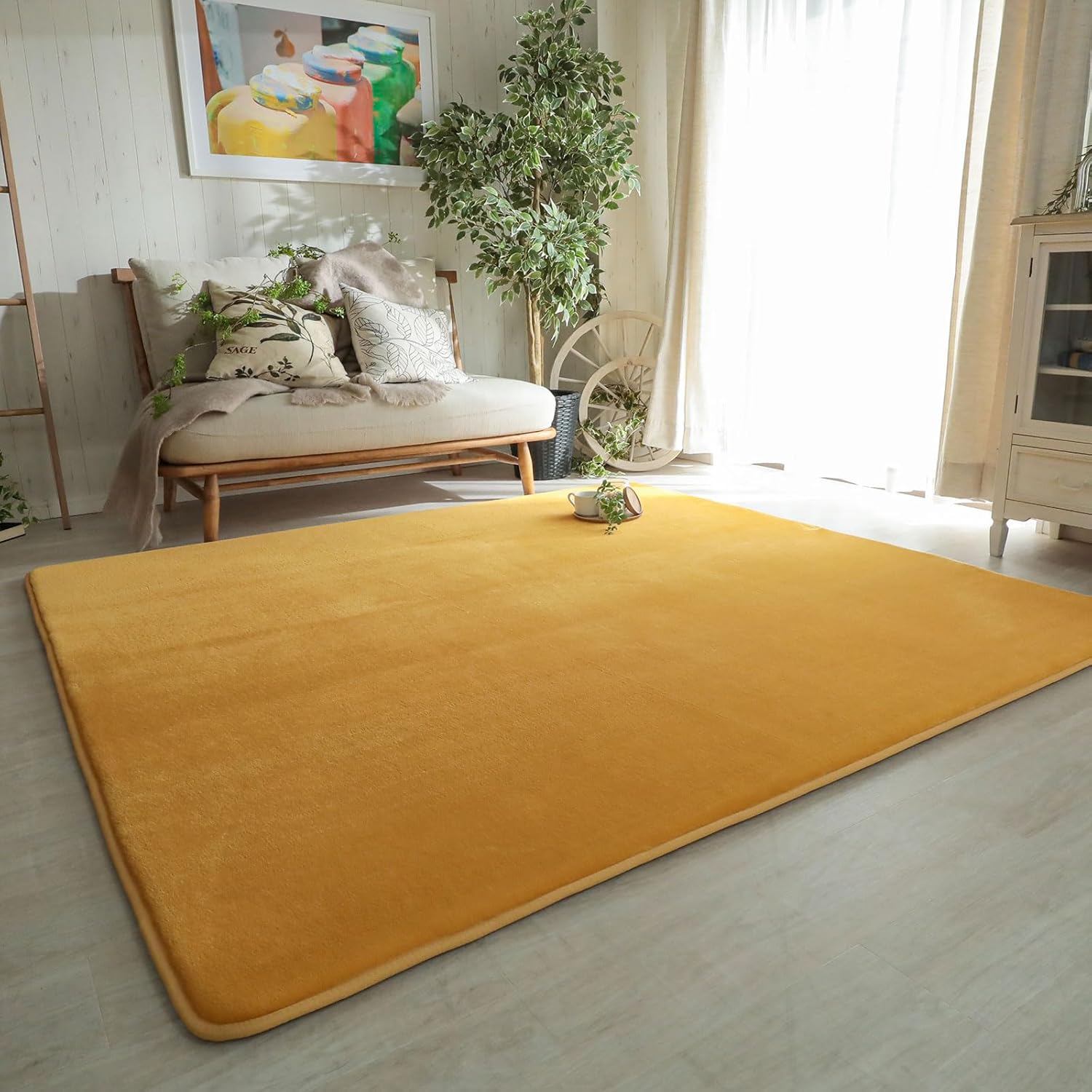 手織りペルシャ絨毯 カシャーン産 343×242 中古 美品 カーペット ラグ