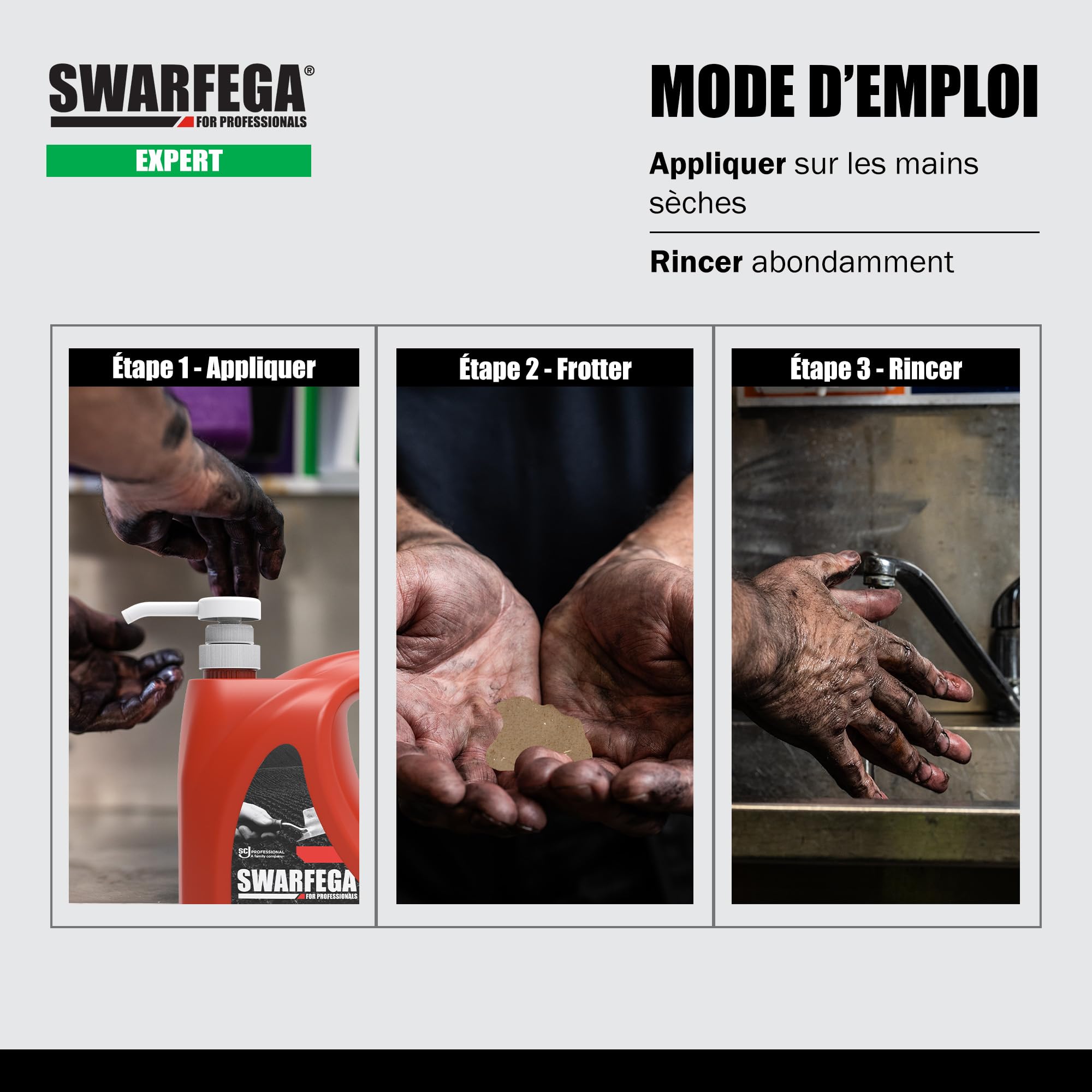 Swarfega Expert Nettoyant Mains Industriel – Élimine Huiles, Graisses et Salissures – Nettoyage en Profondeur – Formule Respectueuse de La Peau – Bidon 4 Litres – Réservé Usage Professionnel