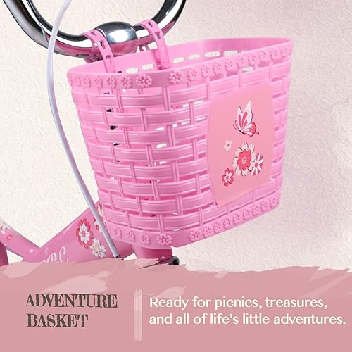 Miniatura 6 de Glerc Sasha - Bicicleta para niñas de 12 a 20 pulgadas para niños de 2 a 13 años, bicicleta para niños con asiento de muñeca, cesta y ruedas de