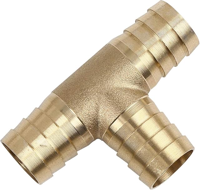 X AUTOHAUX 19mm Hose Barb Brass Joiner Tee 3 Way Adaptor for Air Water Oil Pipe