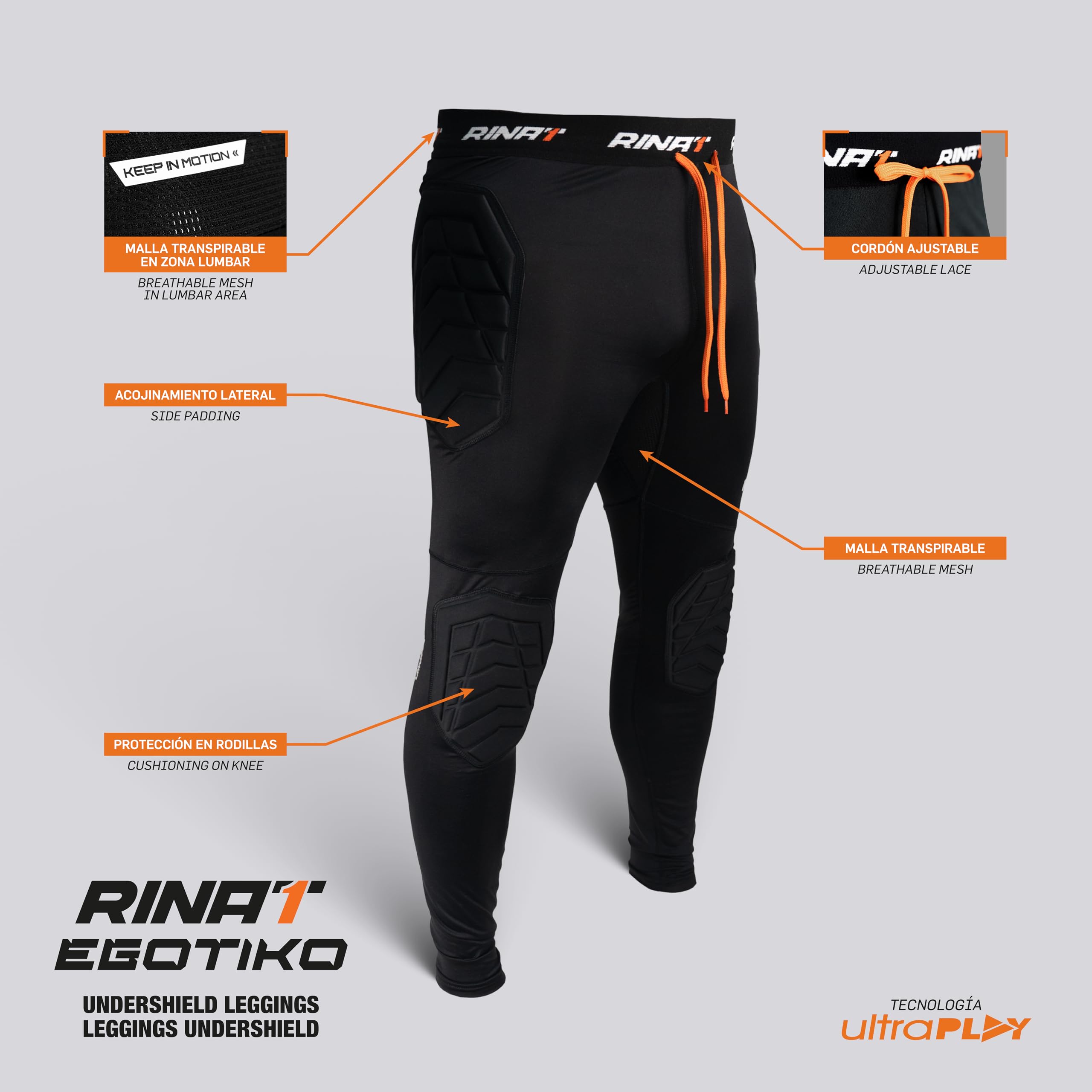 Rinat Pantalón de Portero Legging Egotiko, Unisex Niños