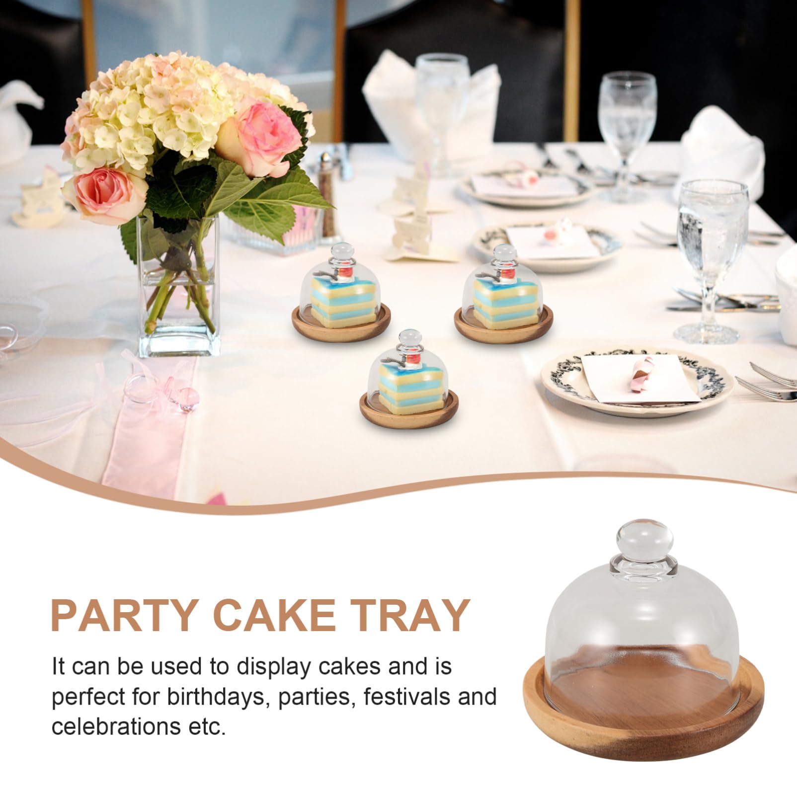 Amazon｜NIYANGLE スタンド ドーム蓋付 内径8cm クリア ガラス