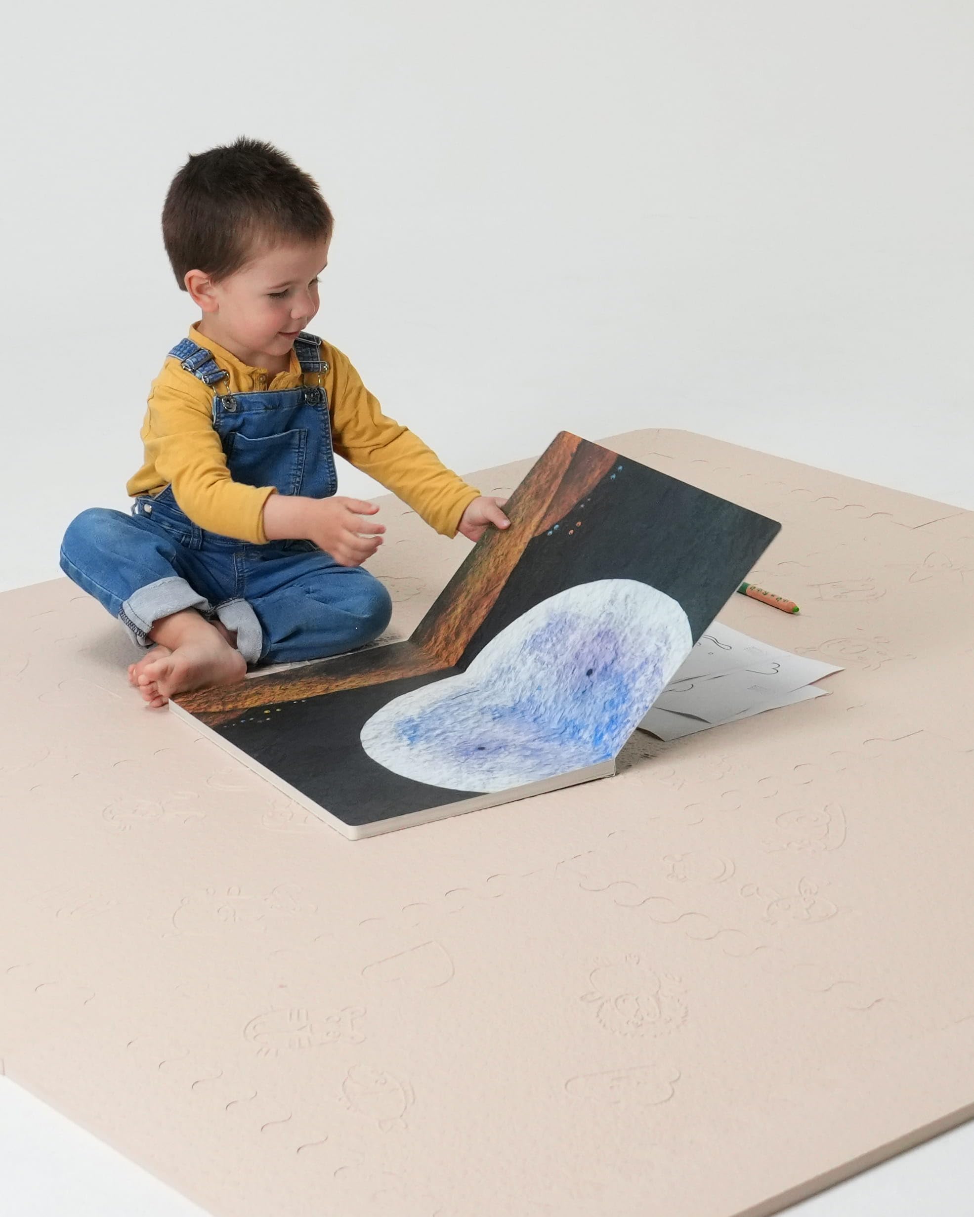 LuBabymats - Tappeto puzzle per bambini in schiuma EVA, imbottitura extra, colore beige