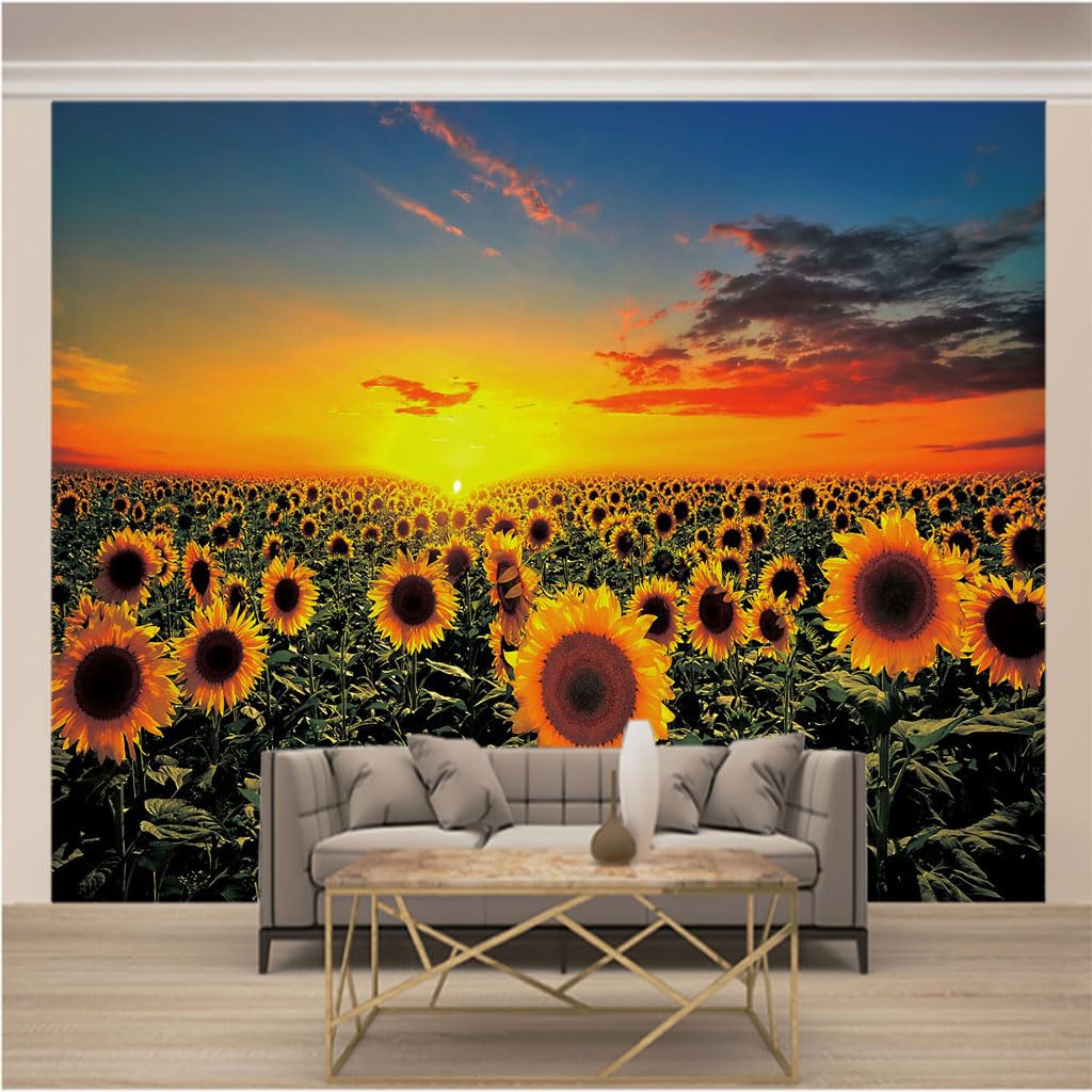 Papier peint intissé 3D trompe l'oeil grand format 366x254 cm tapisserie salon fleurs