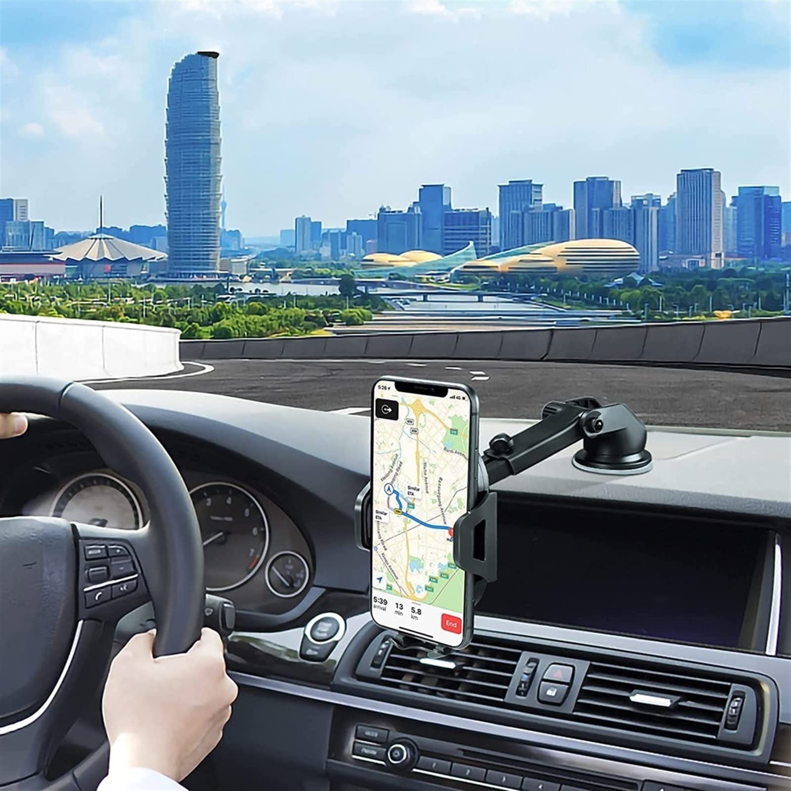 Soporte De Teléfono para Coche Soporte con Ventosa Rotación De 360 ° Soporte De Teléfono Ajustable Soporte De Navegación GPS Piezas De Modificación De Coche Soporte GPS teléfono