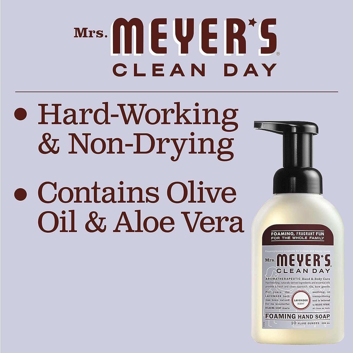 Mrs. Meyer's Foaming Hand Soap, Lavender, 10 Oz (Pack of 6)