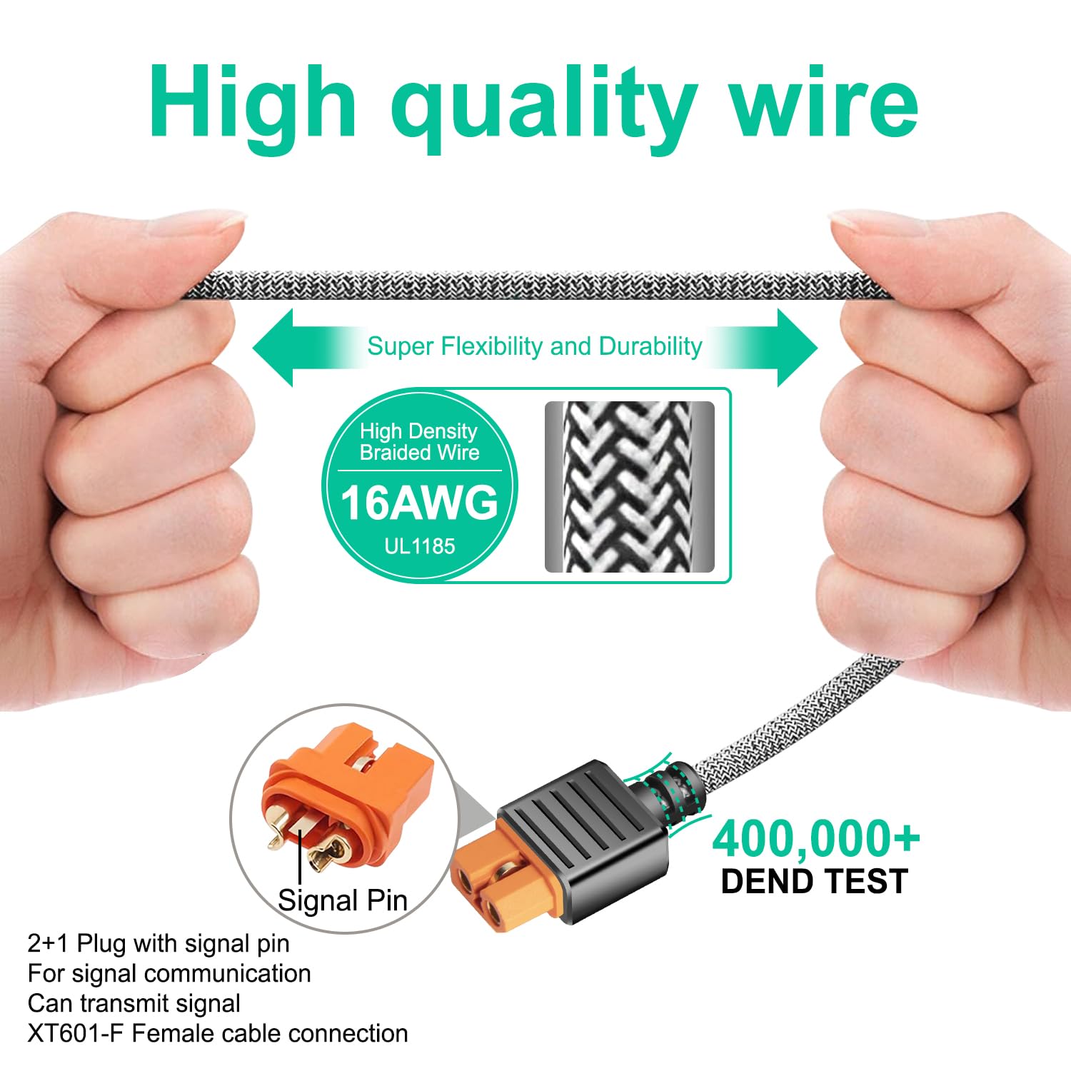 HKY Cavo adattatore di alimentazione da connettore solare a XT60I, 5 m, per generatore di pannelli solari EcoFlow River Delta Plus Pro Max WAVE 3 condizionatore d'aria Anker SOLIX BLUETTI Power