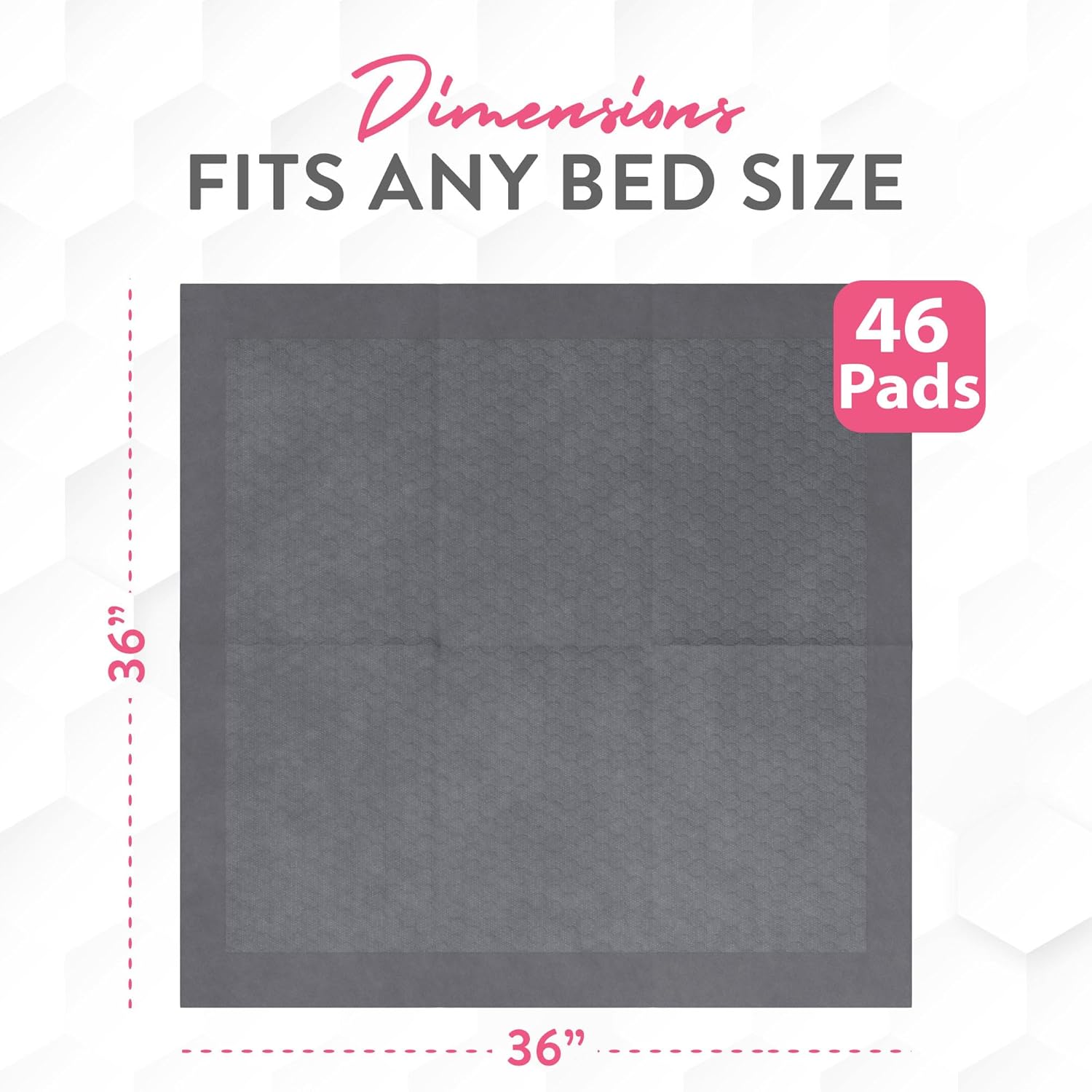 Inspire Extra Large Super Absorbent Disposable Bed Pads for Chronic Incontinence Ultra Thick and Absorbent Bed Pads Disposable Adult | Pee Pads for Adults (Gray 36" x 36") - Image 6