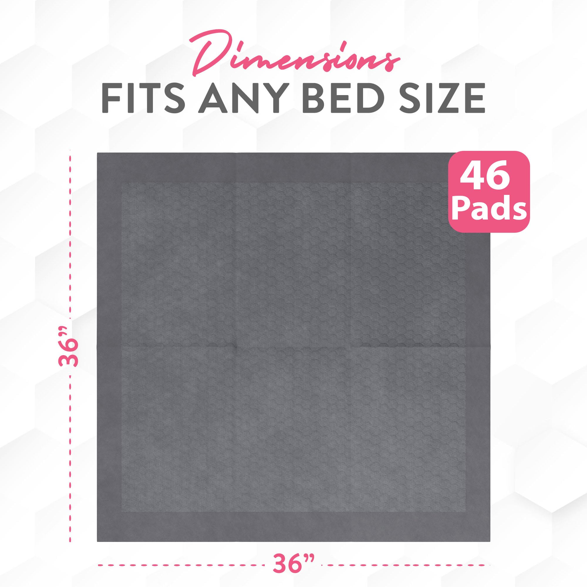 Inspire Almohadillas desechables súper y ultra absorbentes (gris, 36 x 36 pulgadas, paquete de 46)