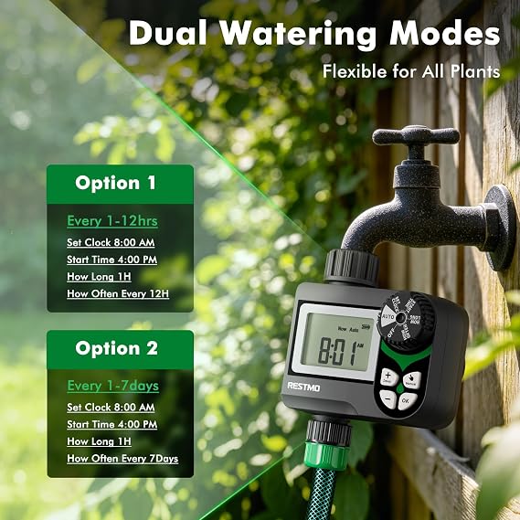 RESTMO Irrigation Timer Zero Pressure Ball Valve Water Timer, Hose Timer